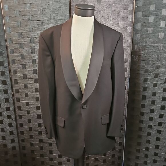 Men's Classic Black Tux Blazer Size 42R - Picture 2 of 13